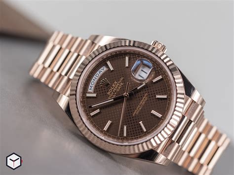 chocolate day date 2023 rolex|Rolex Day-Date 40 18 ct.